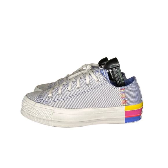 Converse Womens Ctas Lift Ox Ozone Blue Rainbow Sneakers 564993C Sz 9 - Picture 1 of 6